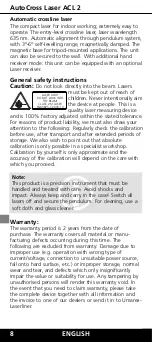 Preview for 3 page of LaserLiner AutoCross Laser ACL 2 Operating Instructions Manual