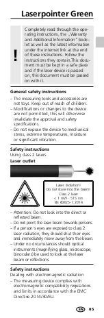 Предварительный просмотр 5 страницы LaserLiner Laserpointer Green Manual