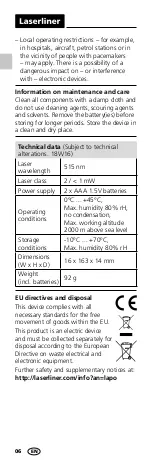 Предварительный просмотр 6 страницы LaserLiner Laserpointer Green Manual