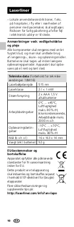 Предварительный просмотр 10 страницы LaserLiner Laserpointer Green Manual