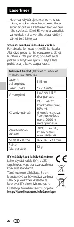 Предварительный просмотр 20 страницы LaserLiner Laserpointer Green Manual