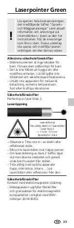 Предварительный просмотр 23 страницы LaserLiner Laserpointer Green Manual