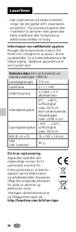 Предварительный просмотр 26 страницы LaserLiner Laserpointer Green Manual