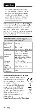 Предварительный просмотр 28 страницы LaserLiner Laserpointer Green Manual