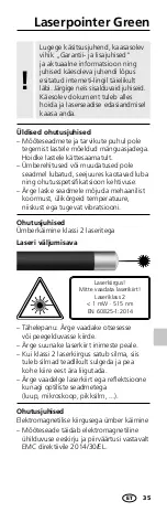 Предварительный просмотр 35 страницы LaserLiner Laserpointer Green Manual