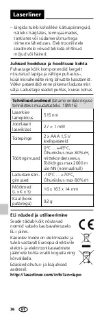 Предварительный просмотр 36 страницы LaserLiner Laserpointer Green Manual