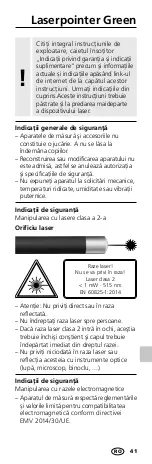 Предварительный просмотр 41 страницы LaserLiner Laserpointer Green Manual