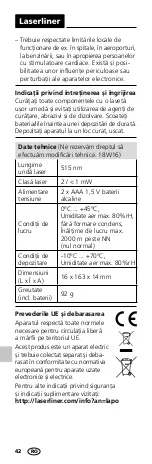 Предварительный просмотр 42 страницы LaserLiner Laserpointer Green Manual