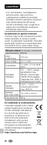 Предварительный просмотр 50 страницы LaserLiner Laserpointer Green Manual