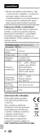 Предварительный просмотр 52 страницы LaserLiner Laserpointer Green Manual