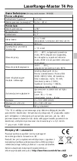 Preview for 67 page of LaserLiner LaserRange-Master T4 Pro Operating Instructions Manual