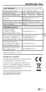 Preview for 73 page of LaserLiner MultiFinder Plus Operating Instructions Manual