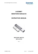 Preview for 1 page of Lasermet MONITORED MAGLOCK Instruction Manual