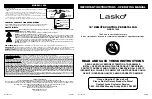 Lasko 1850 Important Instructions & Operating Manual предпросмотр