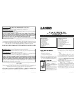 Preview for 1 page of Lasko 3130 Instructions