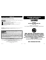 Lasko 4000 Important Instructions & Operating Manual preview
