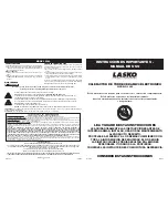 Preview for 4 page of Lasko 5309 Important Instructions & Operating Manual