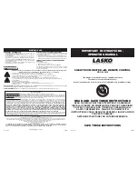 Lasko 5628 Operating Manual предпросмотр