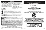 Предварительный просмотр 1 страницы Lasko 6435 Important Instructions & Operating Manual