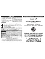 Предварительный просмотр 1 страницы Lasko CT16560 Operating Manual