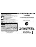 Preview for 1 page of Lasko T24500 Operating Manual