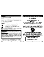 Preview for 4 page of Lasko WC14812 Important Instructions & Operating Manual