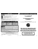 Lasko WEATHER-SHIELD B20570 Important Instructions & Operating Manual preview