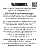 Предварительный просмотр 2 страницы Last Chance Archery Ultra Lock Adapter Product Warnings And Instructions