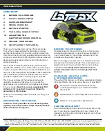 Предварительный просмотр 2 страницы LaTrax 75064-5 Owner'S Manual