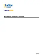 Предварительный просмотр 1 страницы Lattice Semiconductor 10 Gb+ Ethernet MAC IP User Manual