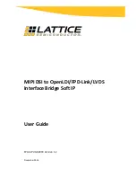 Предварительный просмотр 1 страницы Lattice Semiconductor MIPI User Manual