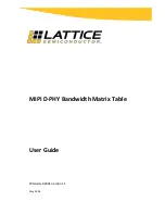 Preview for 1 page of Lattice MIPI D-PHY User Manual