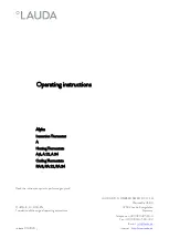 Preview for 3 page of Lauda Alpha Operating Instructions Manual