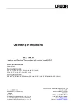 Lauda RE 1050 G Operating Instructions Manual preview