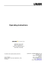 Lauda RE 212 J Operating Instructions Manual preview