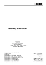 Preview for 1 page of Lauda RP 845 Operating Instructions Manual