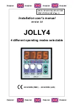 LAUMAS JOLLY4 Installation & User Manual предпросмотр