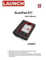 Preview for 1 page of Launch ScanPad 071 User Manual