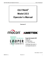 Предварительный просмотр 1 страницы Lauper Instruments Mocon Ametek OX-TRAN 2/22 Operator'S Manual