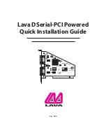 Предварительный просмотр 1 страницы Lava DSerial-PCI Powered Quick Installation Manual