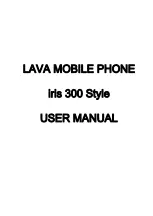 Предварительный просмотр 1 страницы Lava Iris 300 Style User Manual