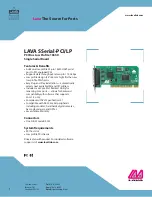 Предварительный просмотр 1 страницы Lava LAVA SSerial-PCI/LP Datasheet