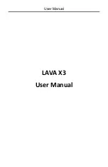 Preview for 1 page of Lava X3 User Manual