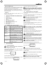 Preview for 62 page of LAVAZZA Blue LB2200 Instructions For Installation And Use Manual