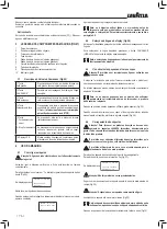 Preview for 76 page of LAVAZZA Blue LB2200 Instructions For Installation And Use Manual