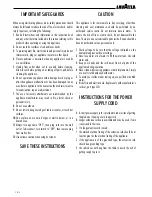 Preview for 4 page of LAVAZZA LB2210 Instructions For Installation And Use Manual