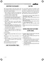 Preview for 22 page of LAVAZZA LB2300 SINGLE CUP Operating Instructions Manual