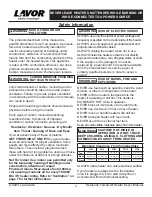 Preview for 3 page of Lavor FF125 User'S Manual & Operating Instructions