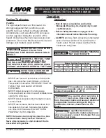 Preview for 8 page of Lavor FF125 User'S Manual & Operating Instructions