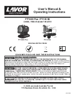 Lavor PT-125 SS User'S Manual & Operating Instructions предпросмотр